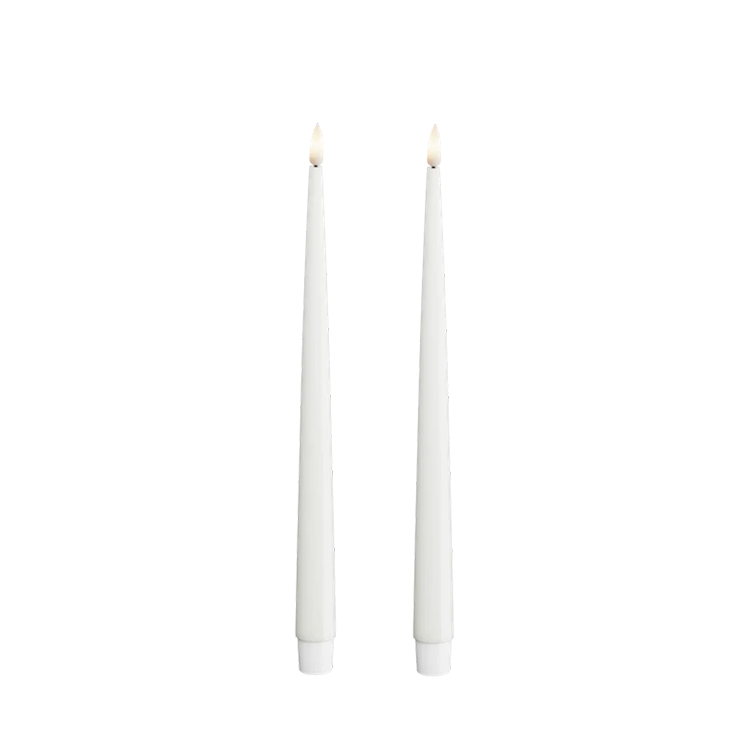 LED Kruunukynttilä Shiny Valkoinen 28cm 2 kpl setti