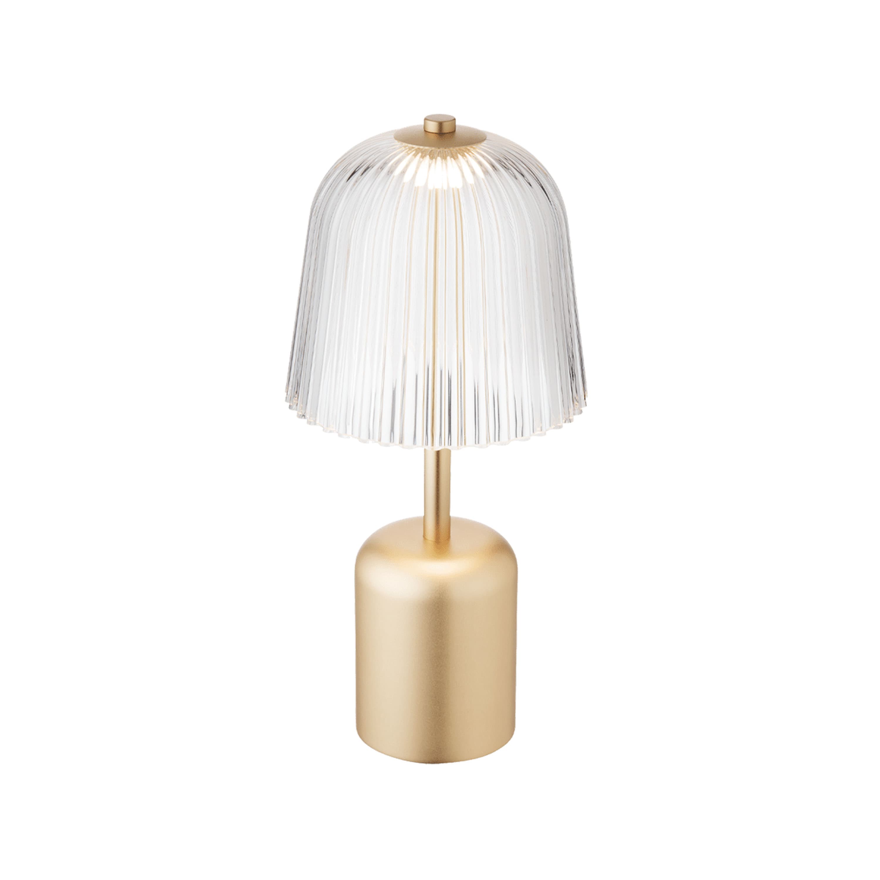 Asteea Kannettava Pöytävalaisin Satin Brass/Ripple Clear