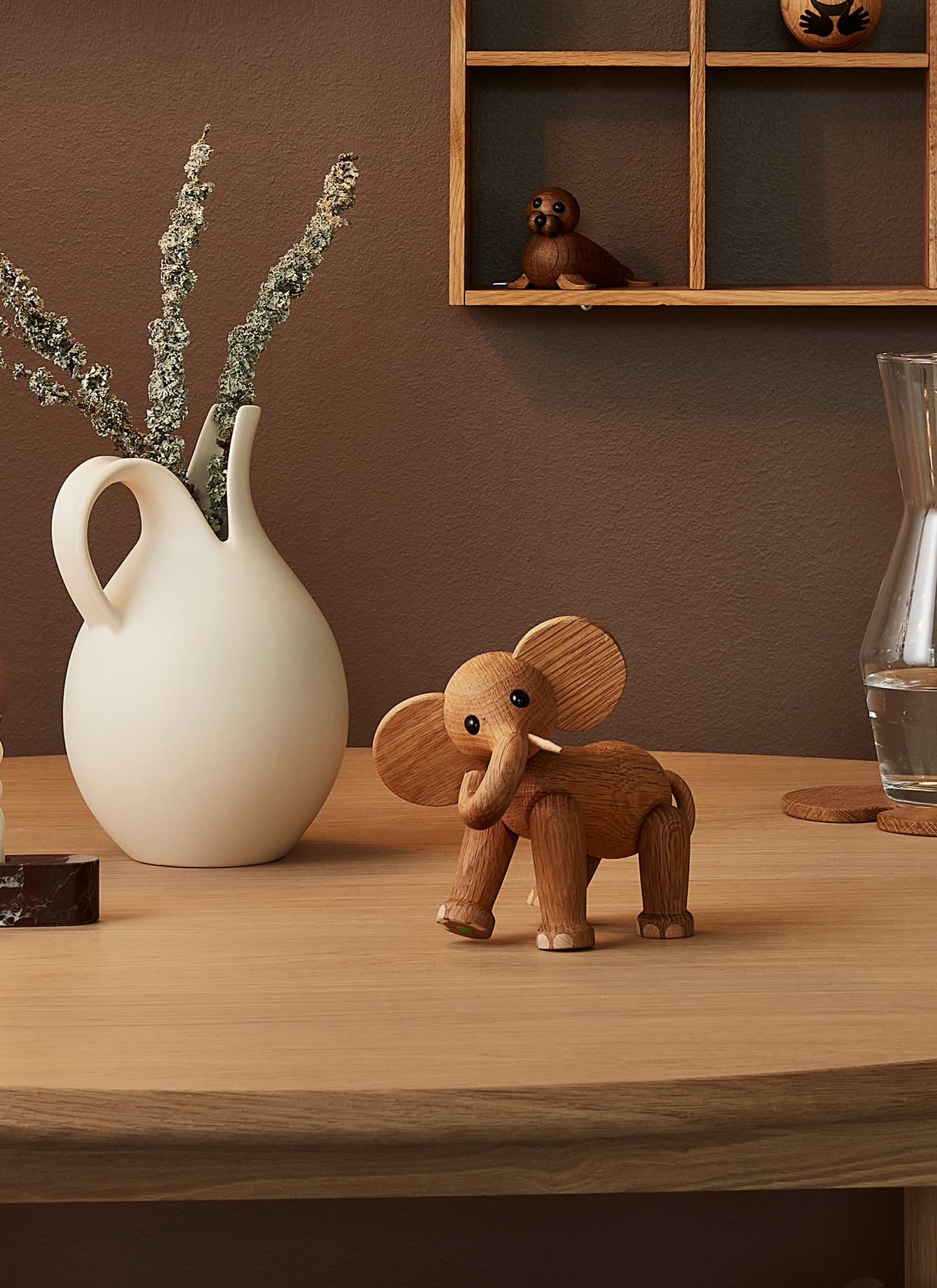 Ollie Elephant Koristelu Tammi/Vaahtera 15cm