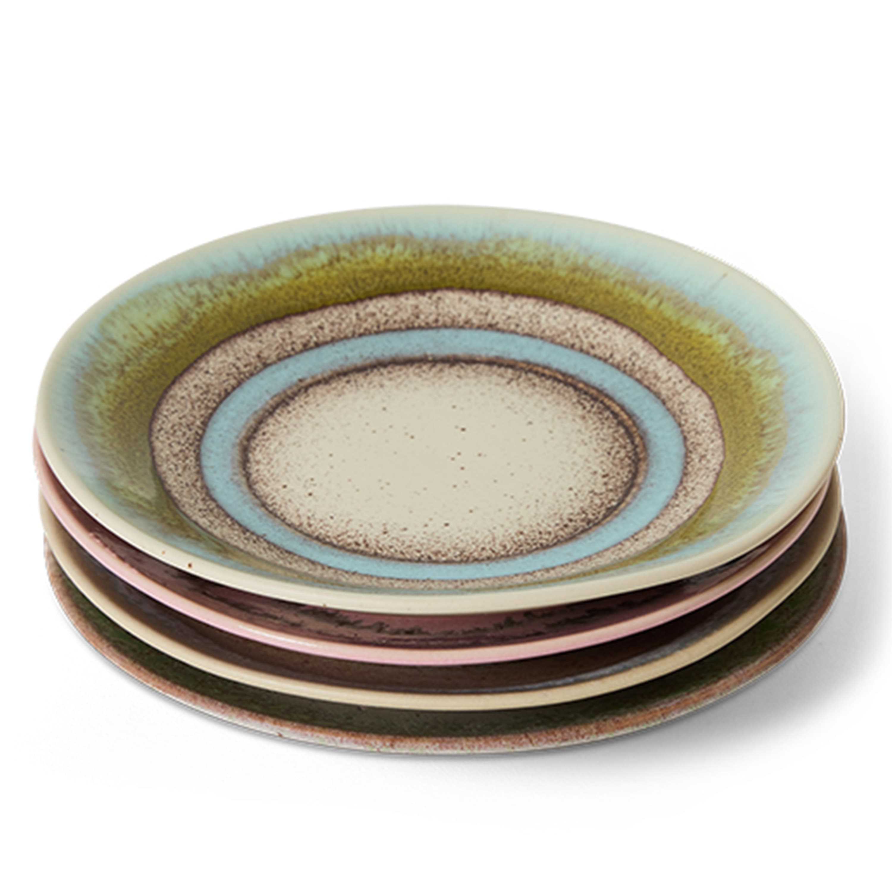 70s Ceramics Pienet lautaset Doodle 4 kpl
