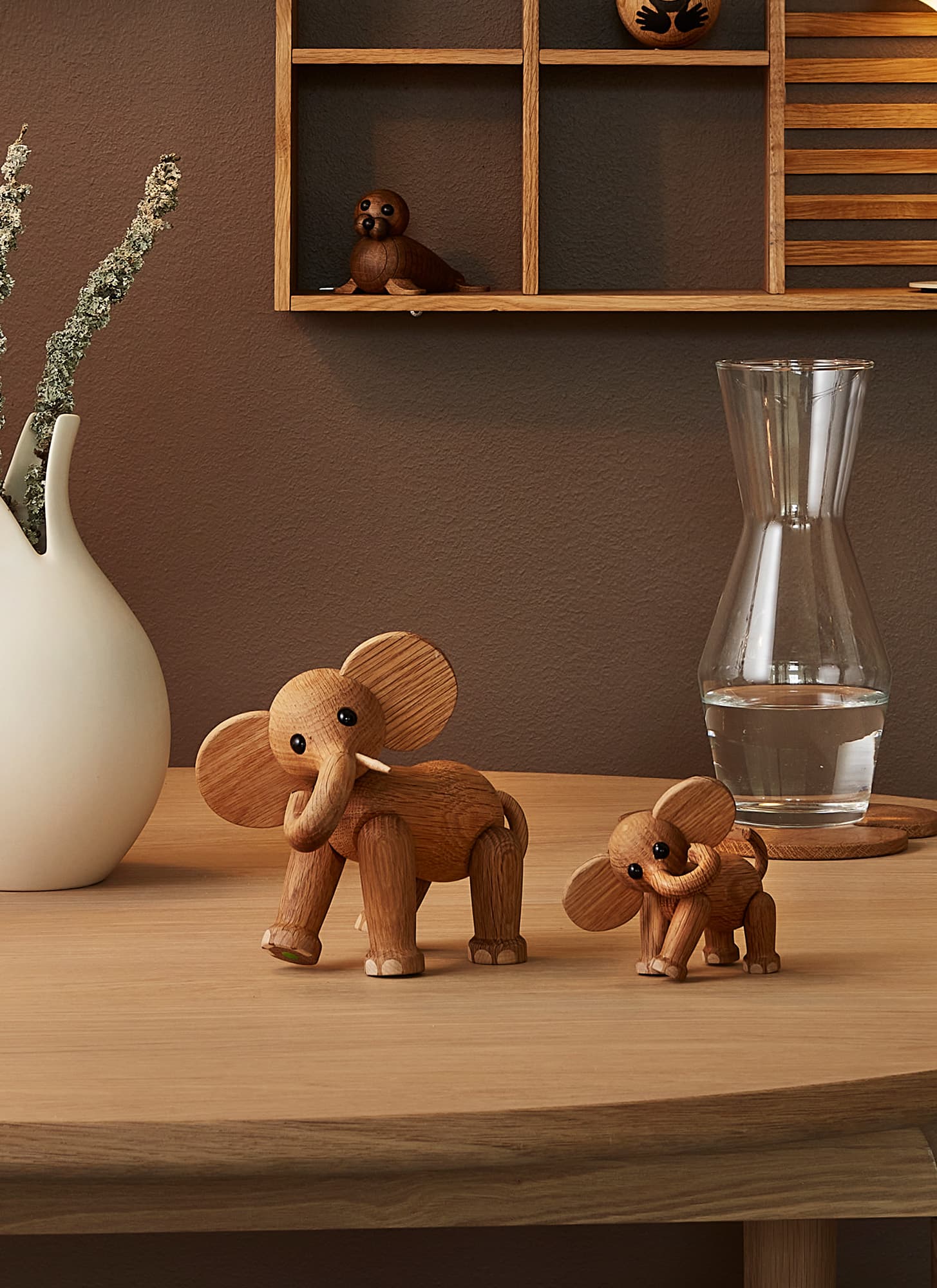 Ollie Elephant Koristelu Tammi/Vaahtera 15cm