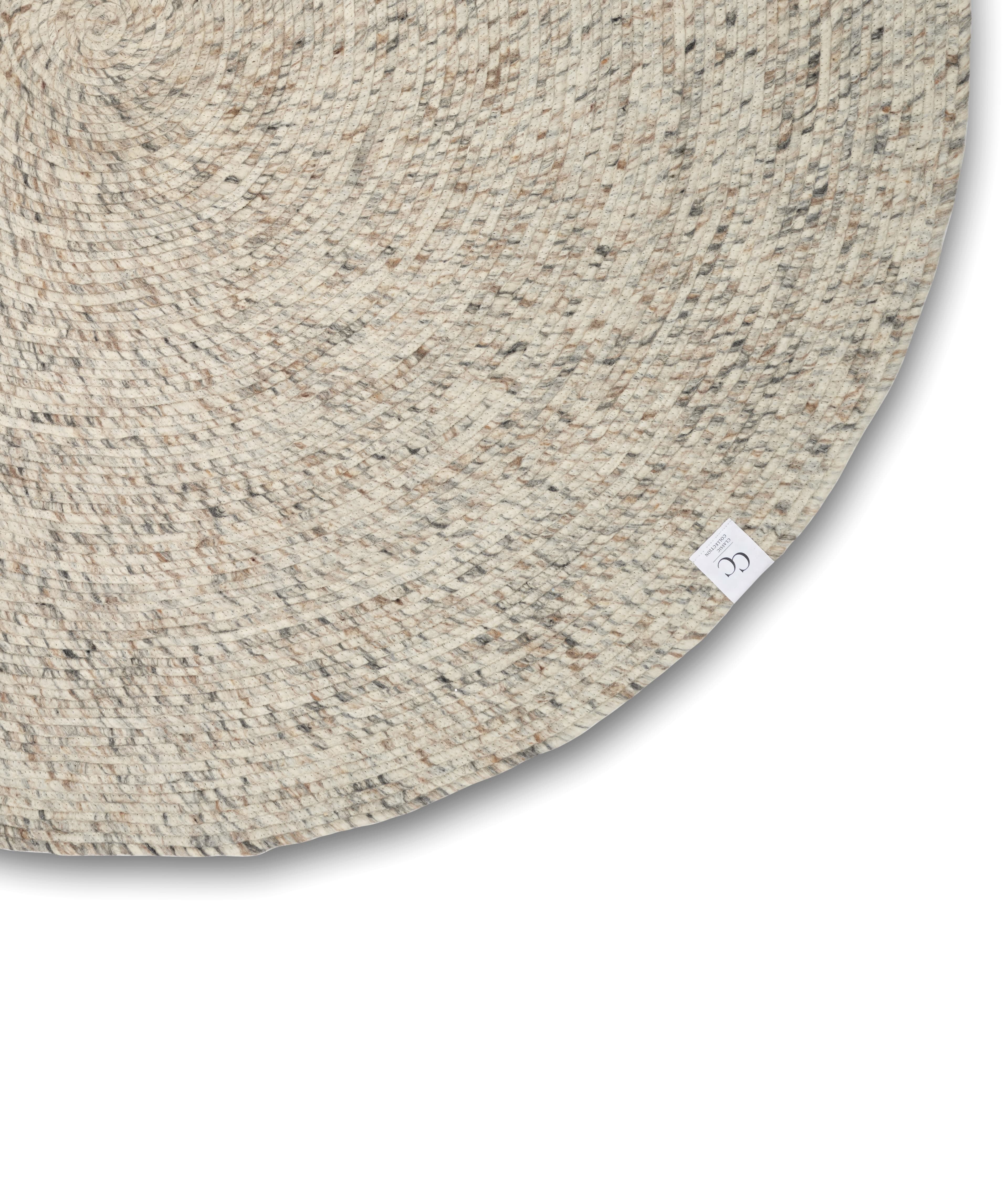 Merino Pyöreä Villamatto Natural Beige Ø 160 cm