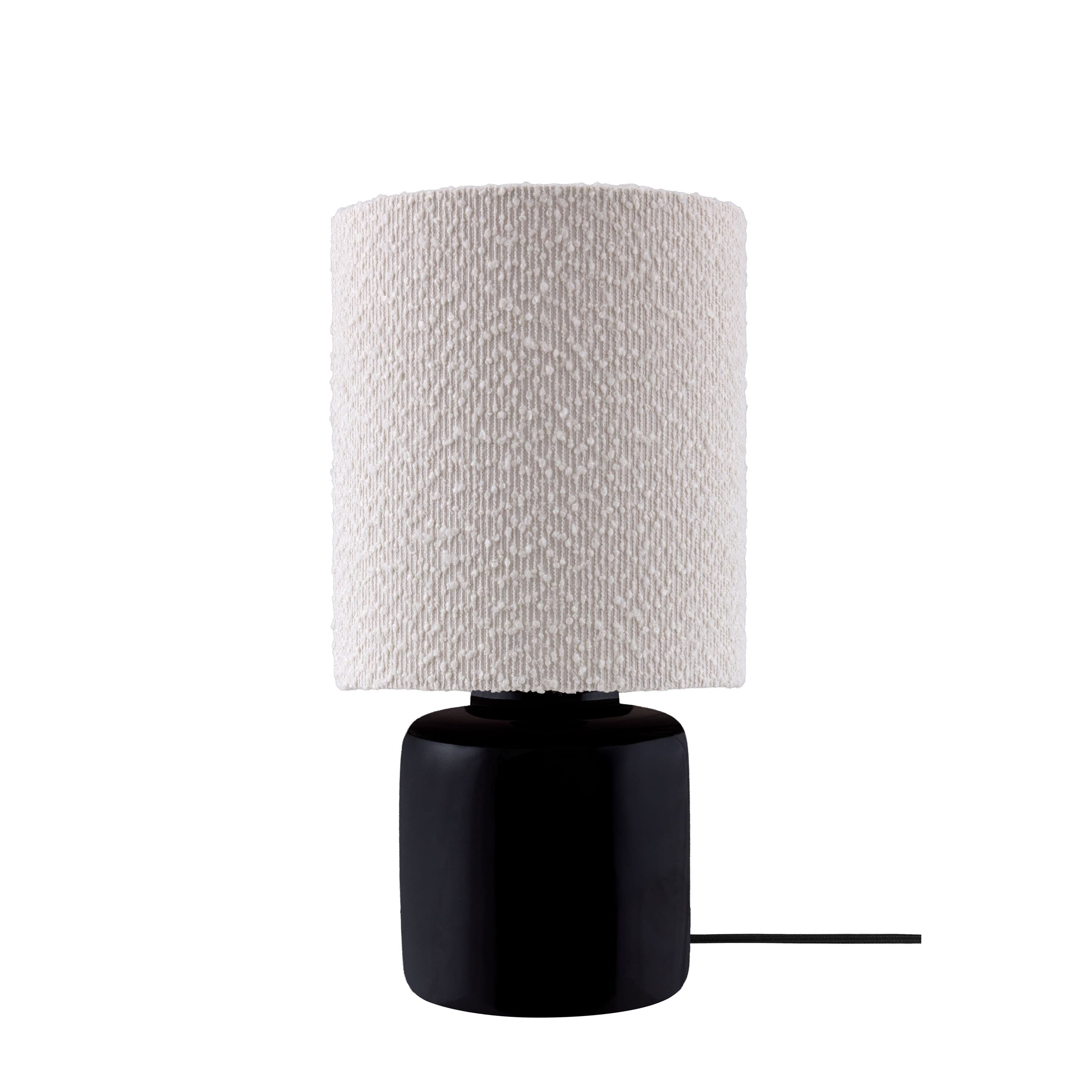 Florian Pöytävalaisin Valkoinen bouclé/Musta 39cm