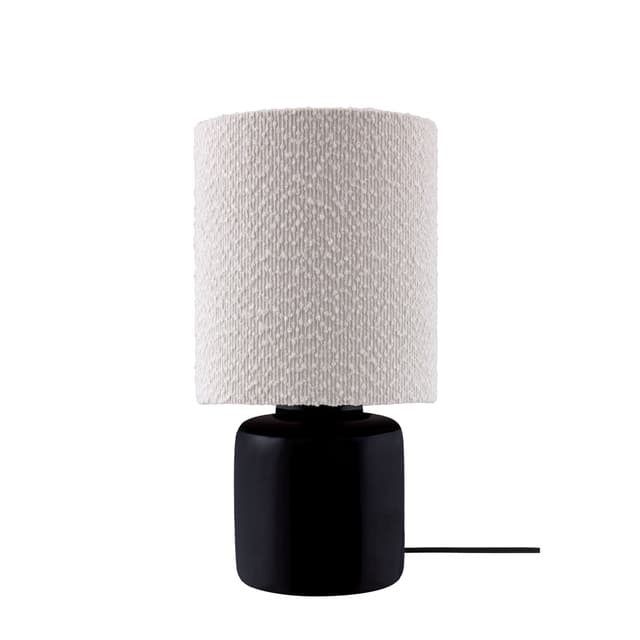 Florian Pöytävalaisin Valkoinen bouclé/Musta 39cm