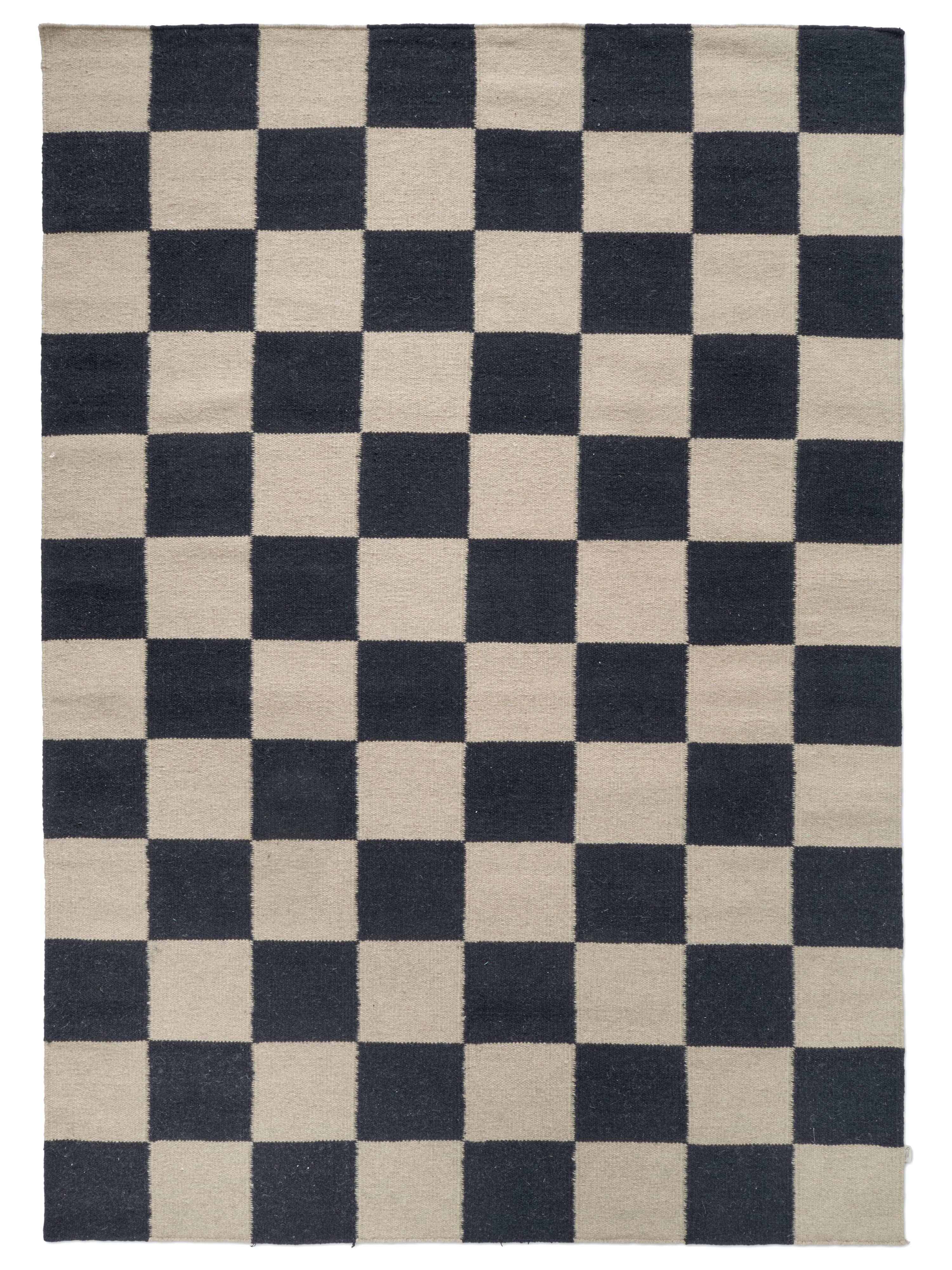 Squares Villamatto Musta/Luonto 170x230