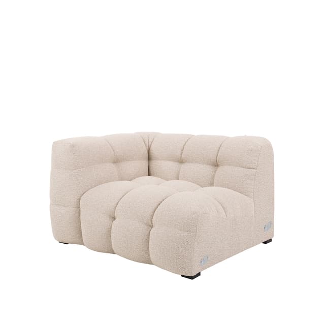 Billie 1-istuttava Sivumoduuli Vasen Käsinoja Beige Bouclé 118cm