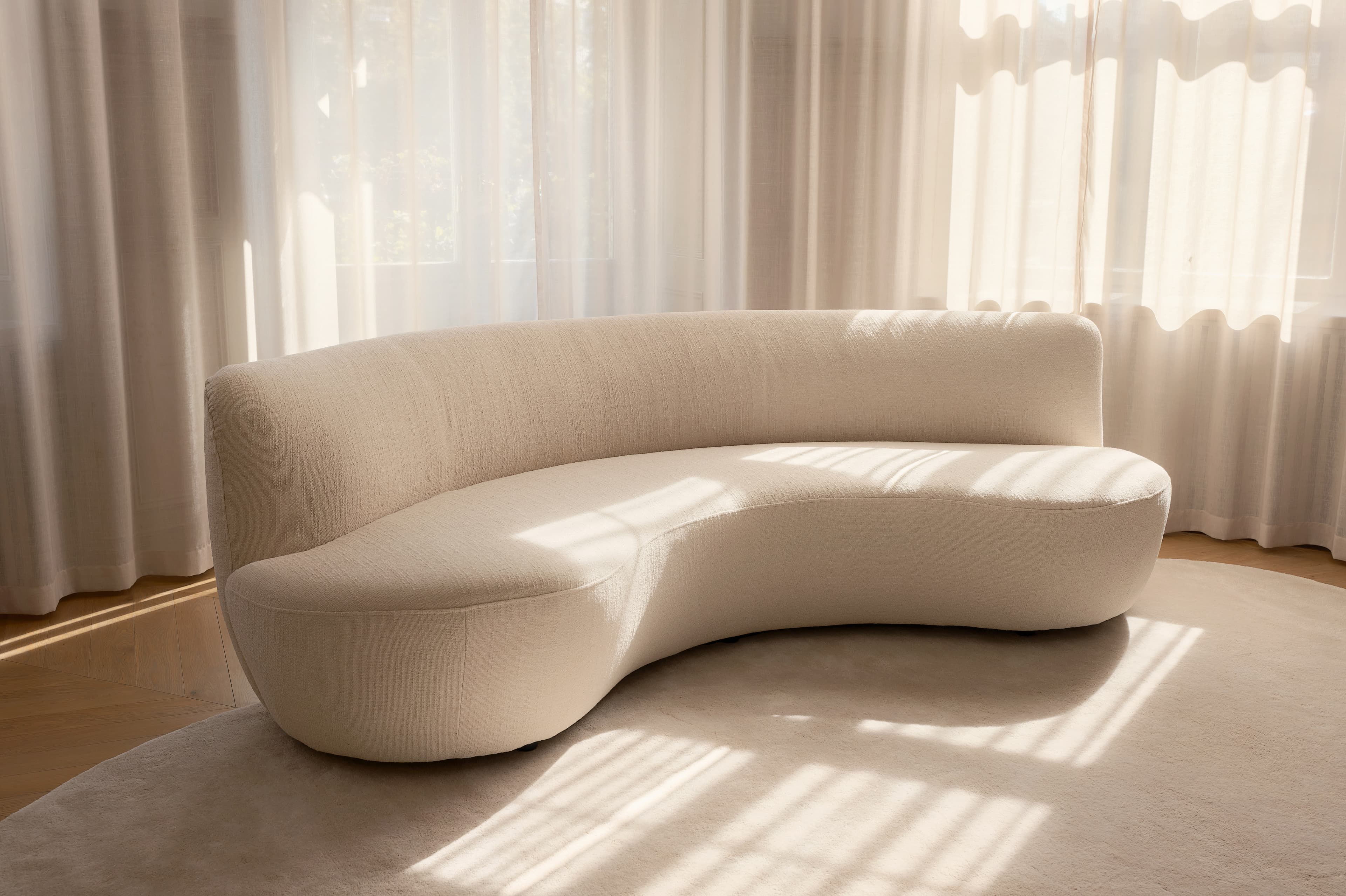 Moon 4-istuttava Sohva Bouclé Beige 240cm