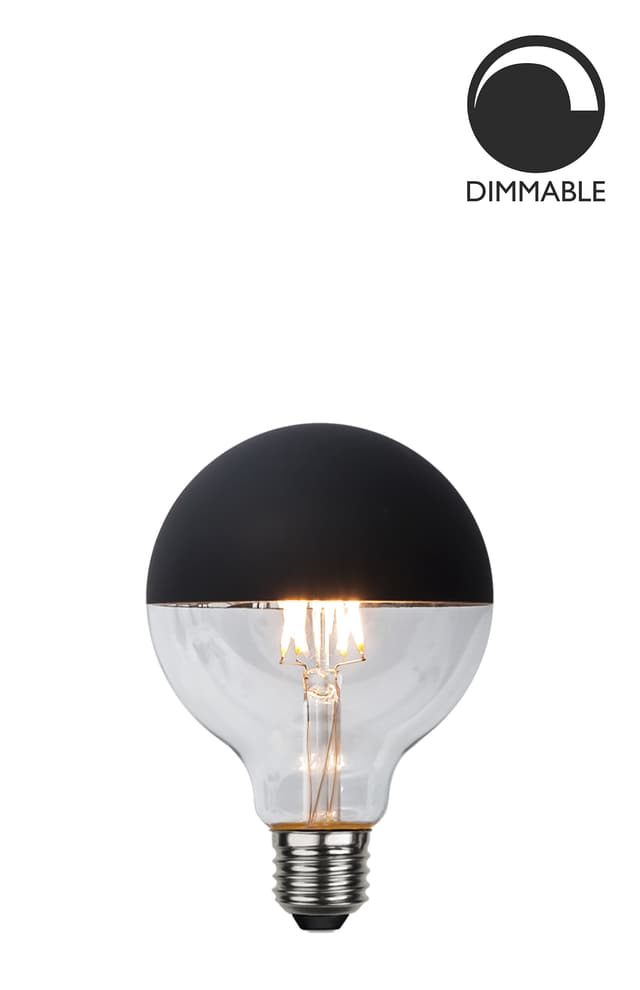 Valonlähde led glob e27 2,8 w peilattu musta 95 mm