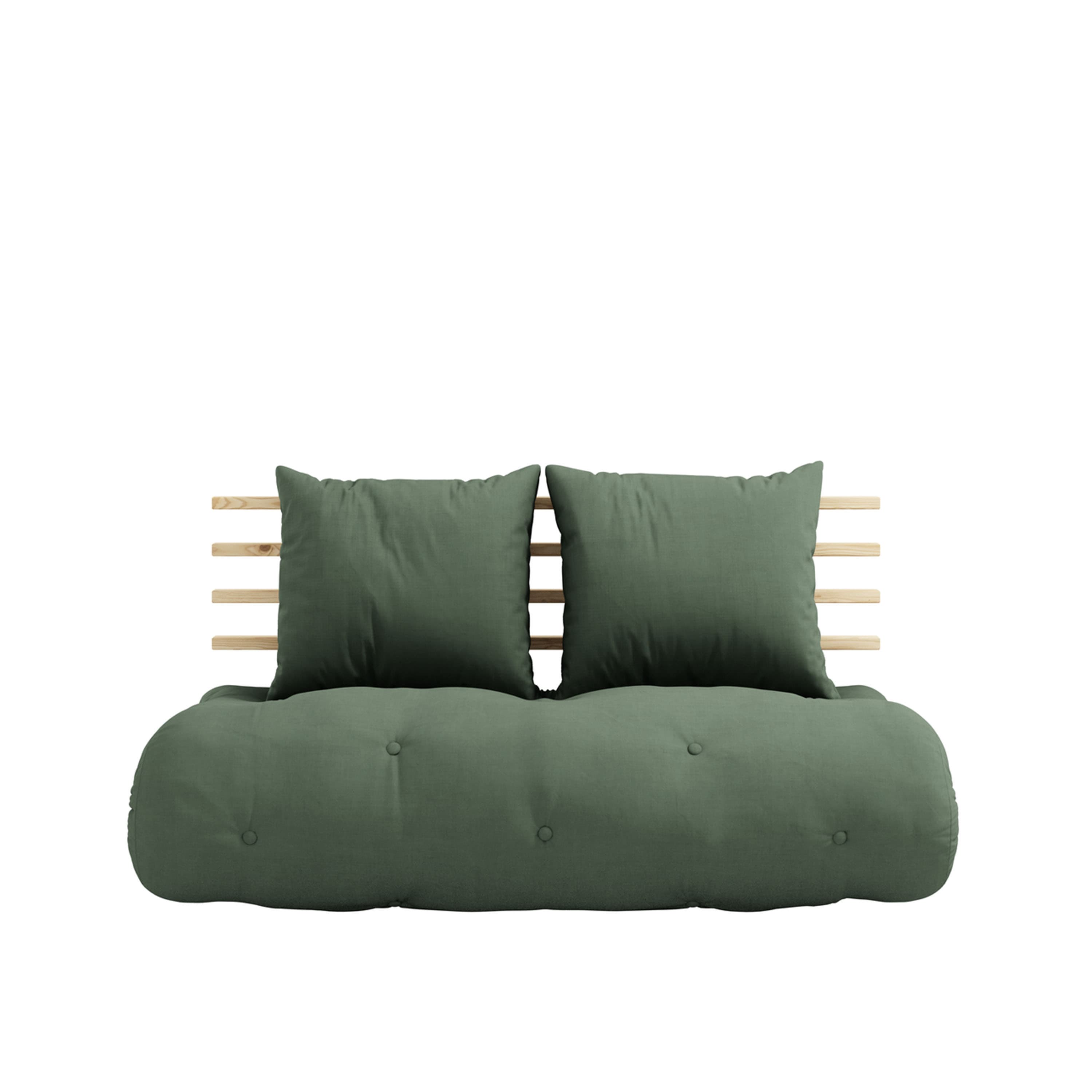 Shin Sano Vuodesohva Luonnonvärinen/Oliivinvihreä 140cm