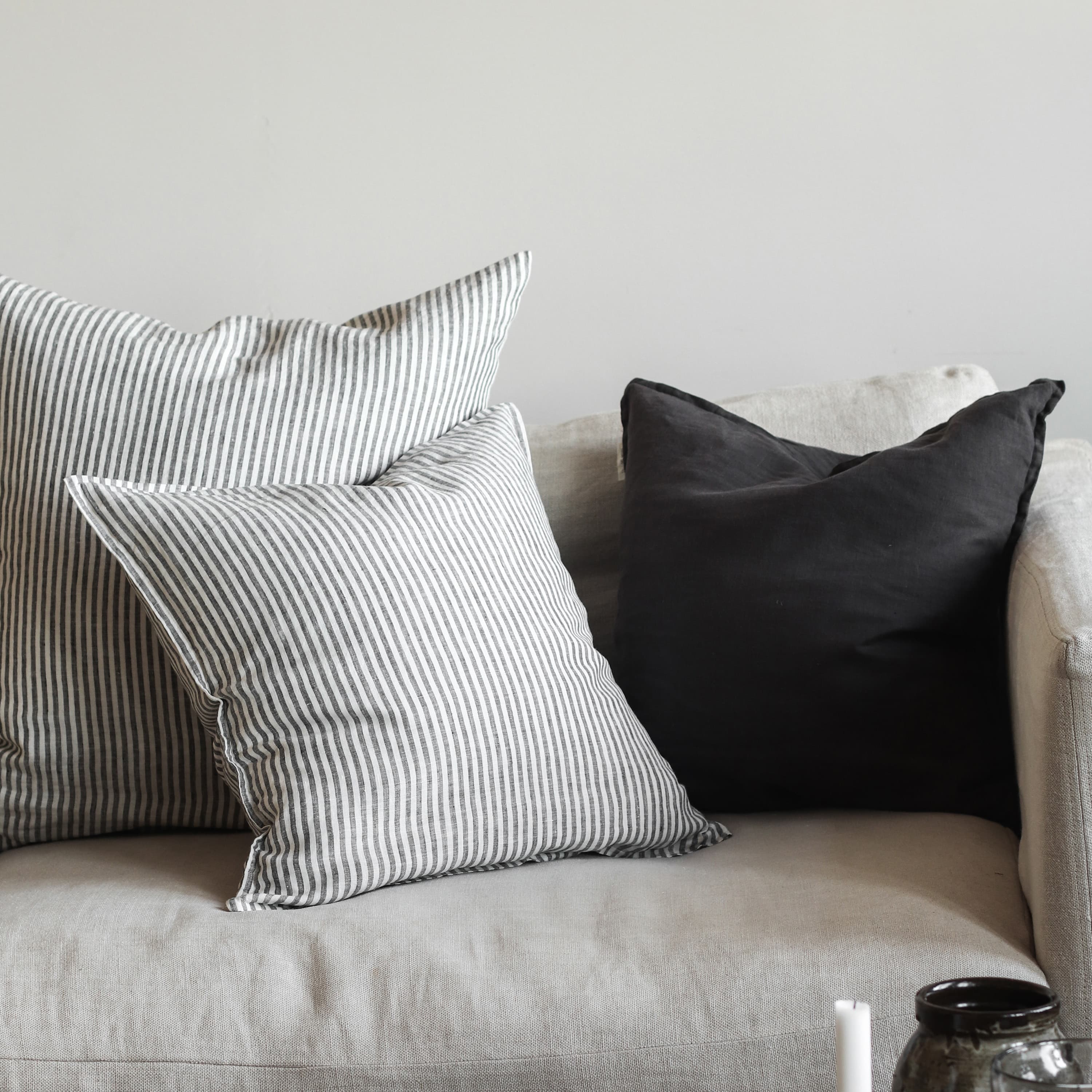 Tyynynpäällinen pellava grey/white 50x50