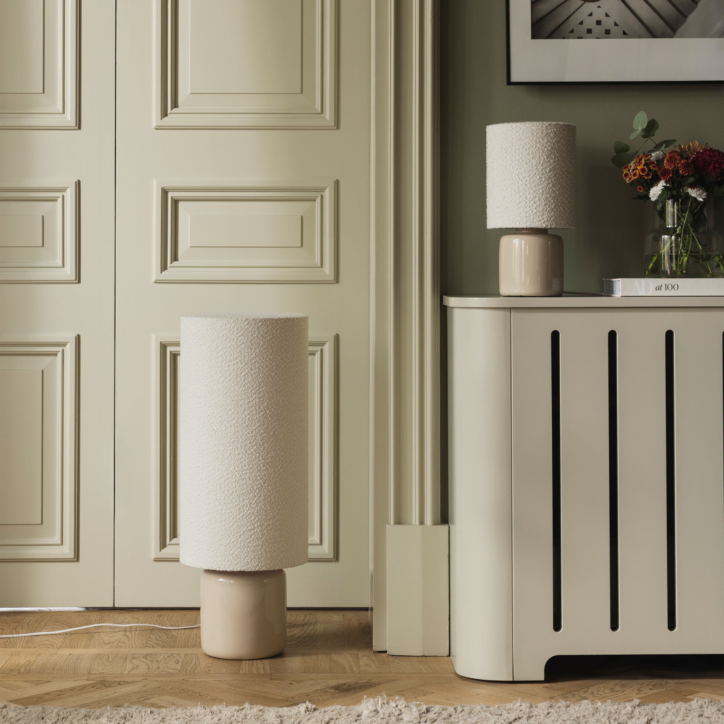 Florian Lattiavalaisin Valkoinen bouclé/Beige 80cm