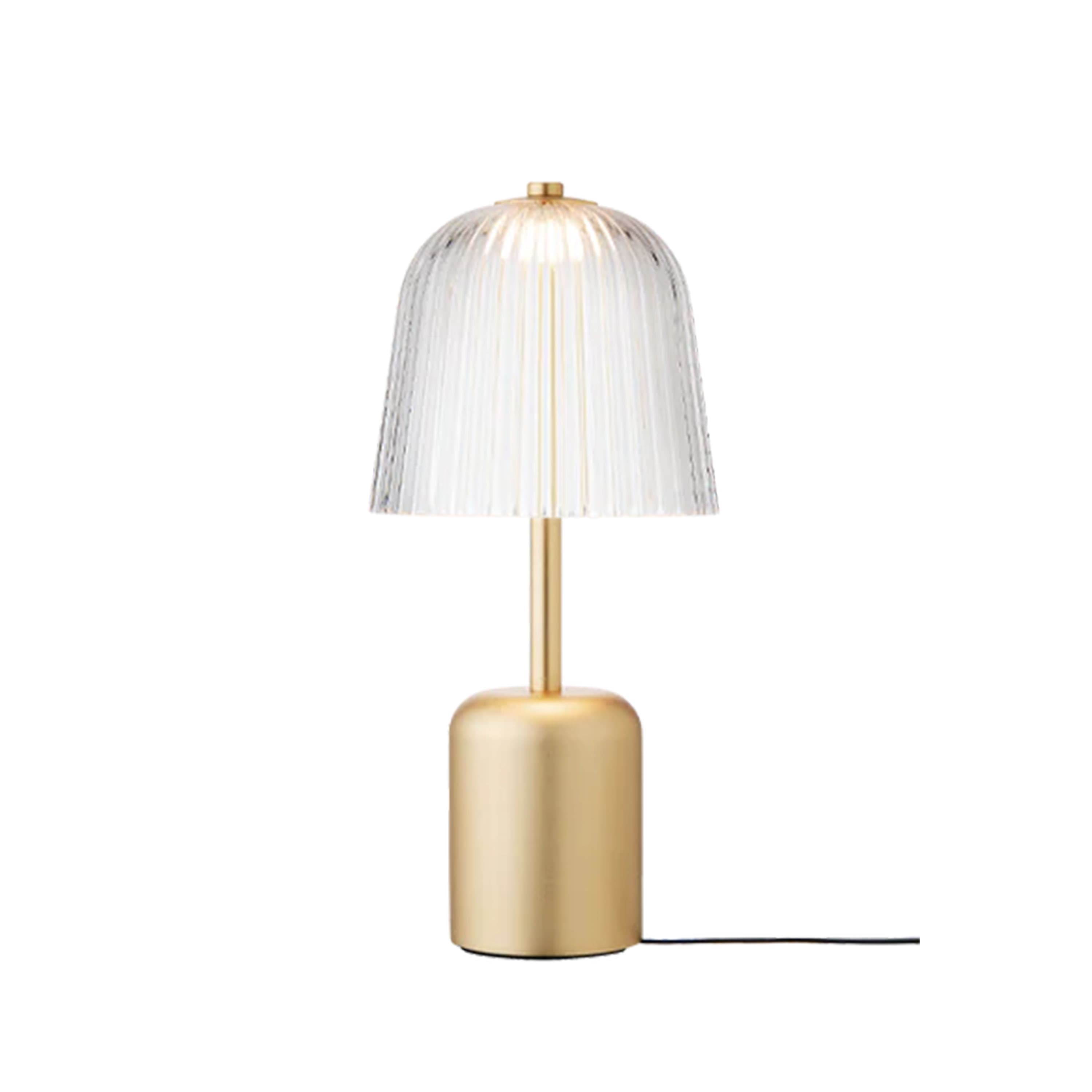 Asteea Kannettava Pöytävalaisin Satin Brass/Ripple Clear