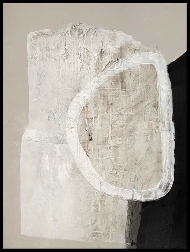 White Stone Taulu Black Frame 90x120cm