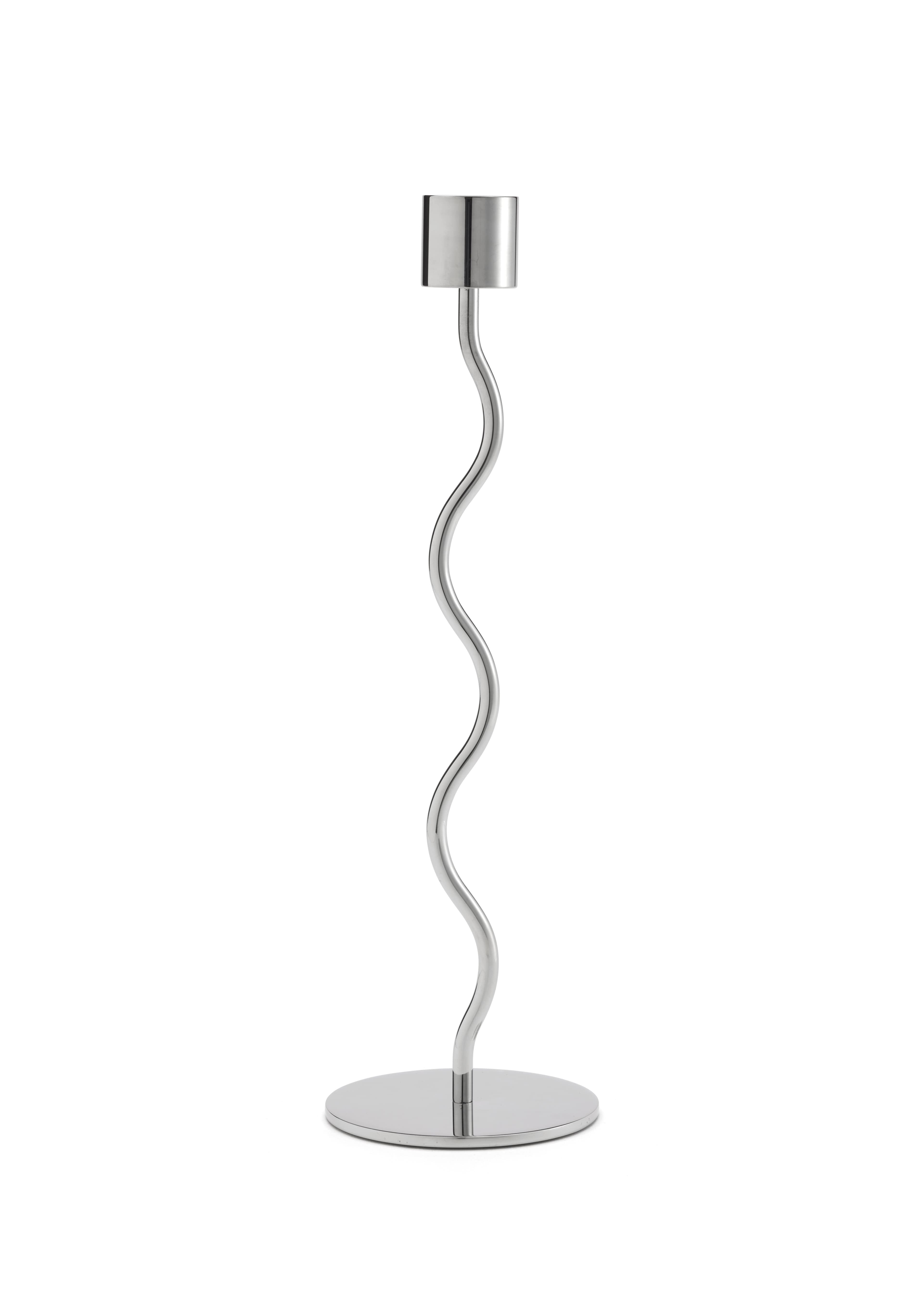 Curved Kynttilänjalka Stainless Steel 26cm
